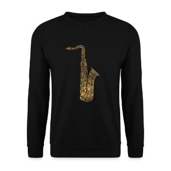 Saxophone Geometric - Unisex Sweatshirt - black - Front - Alina (178cm) & Michal (187cm)