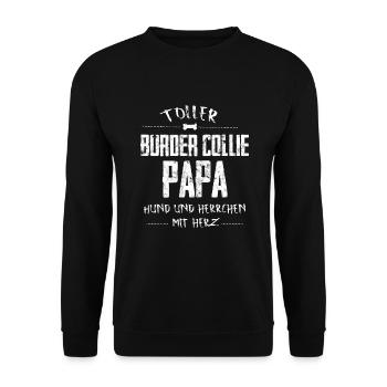 Border collie dog Dear dad heart heart - Unisex Sweatshirt - black - Front - Alina (178cm) & Michal (187cm)