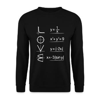 Math Physics Mathematician Physicist Gift Love - Unisex Sweatshirt - black - Front - Alina (178cm) & Michal (187cm)