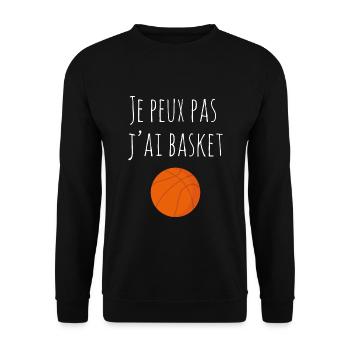 Je peux pas j'ai basket - Sweat-shirt Unisexe - noir - Devant - Alina (178cm) & Michal (187cm)