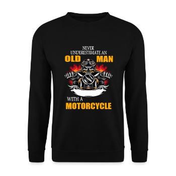 Old man with a motorcycle gift biker motorcycle - Unisex Sweatshirt - black - Front - Alina (178cm) & Michal (187cm)