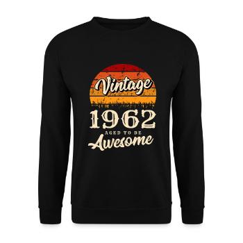 Vintage 1962 62e anniversaire rétro vintage cadeau - Sweat-shirt Unisexe - noir - Devant - Alina (178cm) & Michal (187cm)