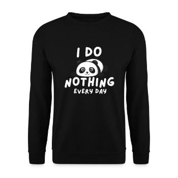 Panda Funny Quote Fluffy Cute Bear Animal Saying - Sweat-shirt Unisexe - noir - Devant - Alina (178cm) & Michal (187cm)