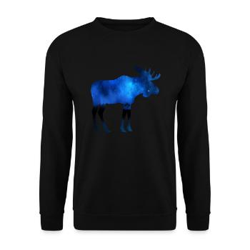 Moose at night - Unisex Sweatshirt - black - Front - Alina (178cm) & Michal (187cm)