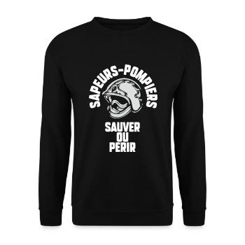 Sapeur pompier - Sweat-shirt Unisexe - noir - Devant - Alina (178cm) & Michal (187cm)