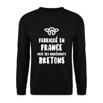 Breton - Sweat-shirt Unisexe - noir - Devant - Alina (178cm) & Michal (187cm)