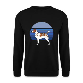 Brittany Dog Blue Retro - Unisex Sweatshirt - black - Front - Alina (178cm) & Michal (187cm)
