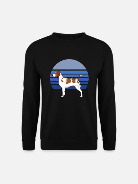 Brittany Dog Blue Retro - Unisex Sweatshirt - black