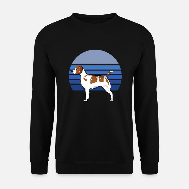 Brittany Dog Blue Retro - Unisex Sweatshirt - black