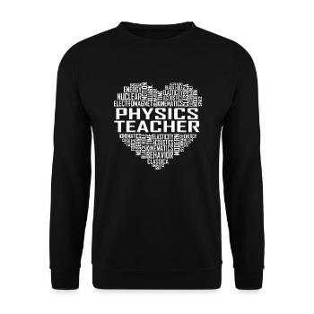 Physics Teacher Heart - Unisex Sweatshirt - black - Front - Alina (178cm) & Michal (187cm)