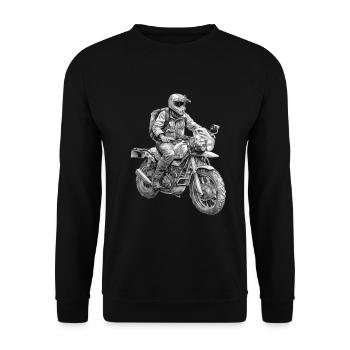 Adventurbike motorcyclists ! Adventure & Travel - Unisex Sweatshirt - black - Front - Alina (178cm) & Michal (187cm)