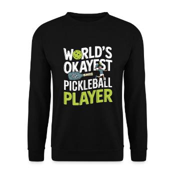 worlds okayest pickleball player - Unisex Sweatshirt - black - Front - Alina (178cm) & Michal (187cm)
