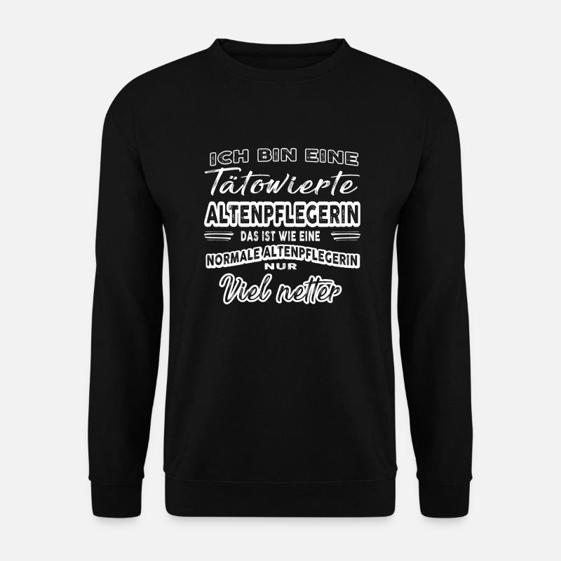 tätowierte altenpflegerin - Unisex Pullover - Schwarz