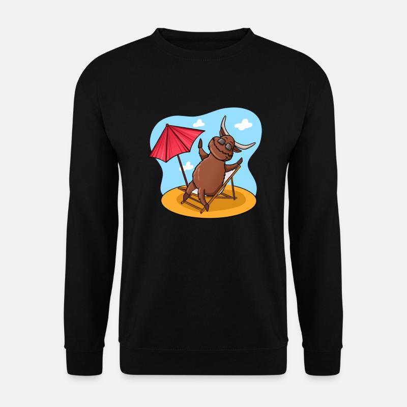Highland Cow Beach - Unisex Sweatshirt - black