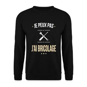 Je peux pas j'ai bricolage - Cadeau humour - Sweat-shirt Unisexe - noir - Devant - Alina (178cm) & Michal (187cm)