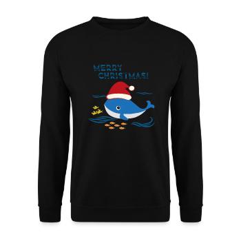 Noël Baleine Mer Océan - Sweat-shirt Unisexe - noir - Devant - Alina (178cm) & Michal (187cm)
