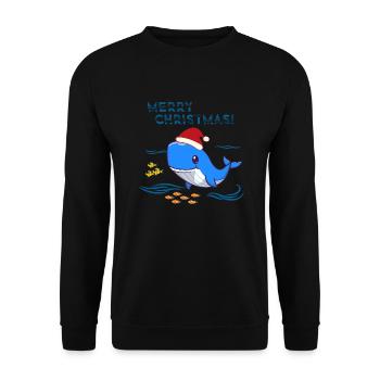 Cadeau de Noël Baleine de Noël - Sweat-shirt Unisexe - noir - Devant - Alina (178cm) & Michal (187cm)