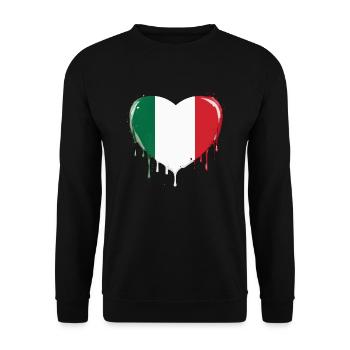 ITALIA ITALIAN FLAG FLAG ITALY - Unisex Sweatshirt - black - Front - Alina (178cm) & Michal (187cm)