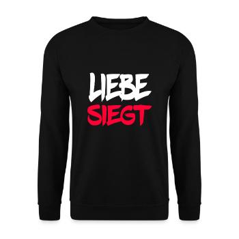 Liebe Siegt - Unisex Pullover - Schwarz - Vorne - Alina (178cm) & Michal (187cm)