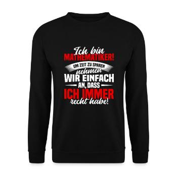 Mathematiker Mathematik Lehrer - Unisex Pullover - Schwarz - Vorne - Alina (178cm) & Michal (187cm)