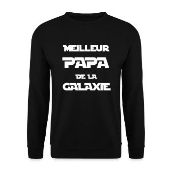 papa star galaxie fete des pere galaxie cadeau - Sweat-shirt Unisexe - noir - Devant - Alina (178cm) & Michal (187cm)