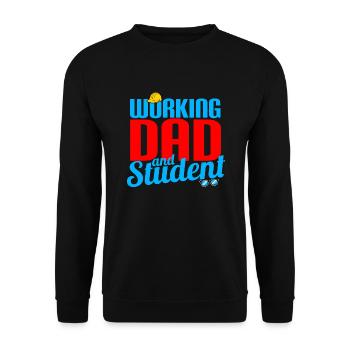 Working Dad And Student - Unisex Sweatshirt - black - Front - Alina (178cm) & Michal (187cm)