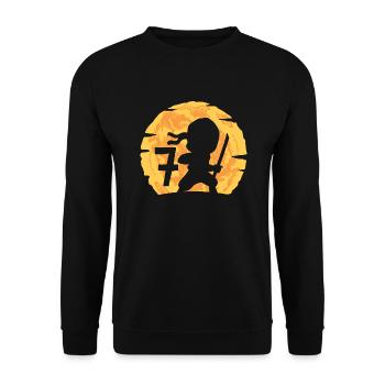 7. Geburtstag Junge 7 Jahre alt Ninja - Unisex Pullover - Schwarz - Vorne - Alina (178cm) & Michal (187cm)