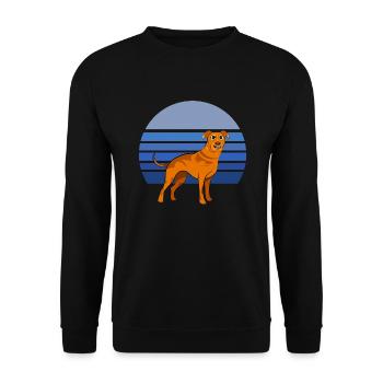 Rhodesian Ridgeback Dog Retro Blue - Unisex Sweatshirt - black - Front - Alina (178cm) & Michal (187cm)