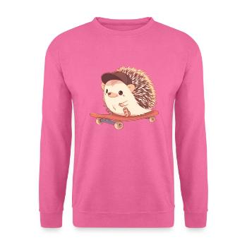 Süßer Igel skatet - Unisex Pullover - Pink - Vorne