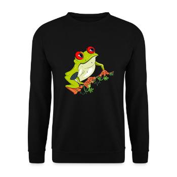 Red eyed Frog On A Vine - Unisex Sweatshirt - black - Front - Alina (178cm) & Michal (187cm)