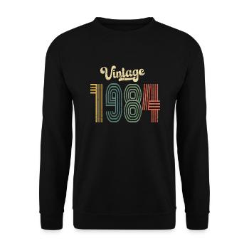 40ème Anniversaire Millésime 1984 - Sweat-shirt Unisexe - noir - Devant - Alina (178cm) & Michal (187cm)
