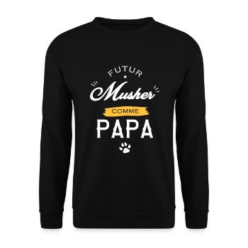 futur musher comme papa bébé père et fils - Sweat-shirt Unisexe - noir - Devant - Alina (178cm) & Michal (187cm)