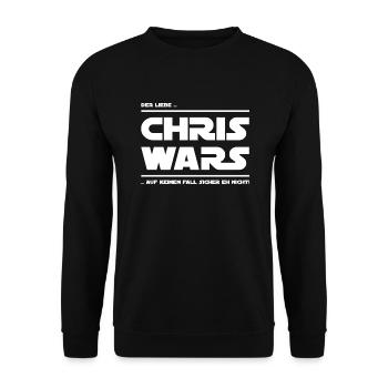 CHRIS WARS AUF KEINEN FALL SICHER NICHT - Unisex Pullover - Schwarz - Vorne - Alina (178cm) & Michal (187cm)