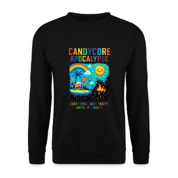 Candycore Apokalypse – Süß, bunt… und plötzlich - Unisex Pullover - Schwarz - Vorne - Alina (178cm) & Michal (187cm)
