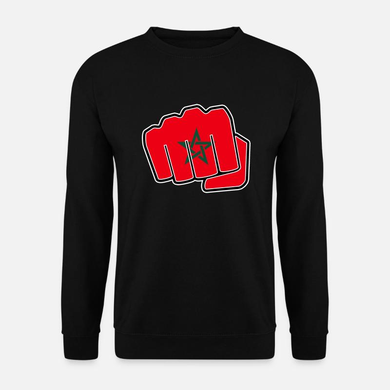 Idée cadeau drapeau maroc drapeau poing - Sweat-shirt Unisexe - noir