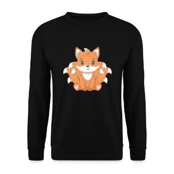 Kitsune - Unisex Pullover - Schwarz - Vorne - Alina (178cm) & Michal (187cm)