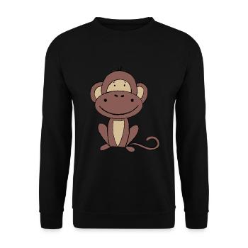 Affe - Unisex Pullover - Schwarz - Vorne - Alina (178cm) & Michal (187cm)