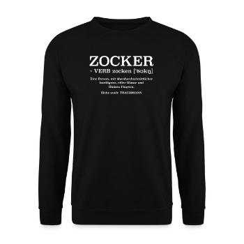 Zocker ein Traummann Definition - Unisex Pullover - Schwarz - Vorne - Alina (178cm) & Michal (187cm)