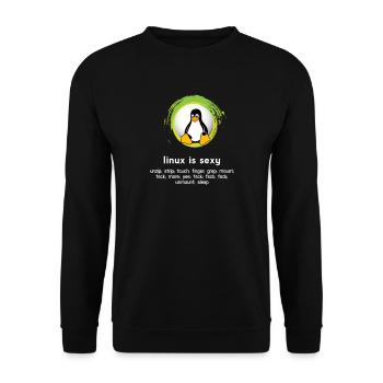 Computer System Pinguin Nerd pc inside code admin - Unisex Pullover - Schwarz - Vorne - Alina (178cm) & Michal (187cm)