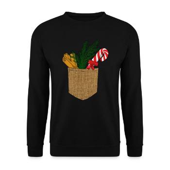 Christmas candy cane - Unisex Sweatshirt - black - Front - Alina (178cm) & Michal (187cm)