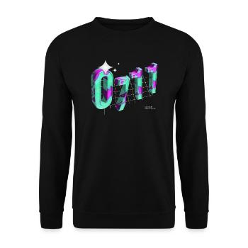 0711 - Unisex Pullover - Schwarz - Vorne - Alina (178cm) & Michal (187cm)