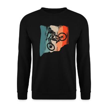 Mountainbike Downhill Retro Mountain Bike - Unisex Sweatshirt - black - Front - Alina (178cm) & Michal (187cm)