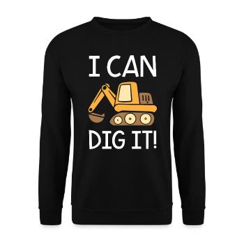 I Can Dig It Excaavator - Unisex Sweatshirt - black - Front - Alina (178cm) & Michal (187cm)