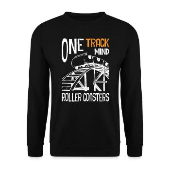 One Track Mind Roller Coaster - Unisex Pullover - Schwarz - Vorne - Alina (178cm) & Michal (187cm)