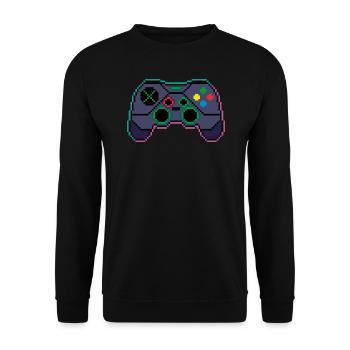 G35.01 Cyberpunk Gamepad - Unisex Sweatshirt - black - Front - Alina (178cm) & Michal (187cm)
