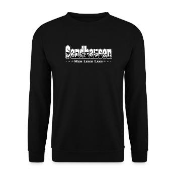 Sandhausen Fussball Fans Mein Leben Lang - Unisex Pullover - Schwarz - Vorne - Alina (178cm) & Michal (187cm)