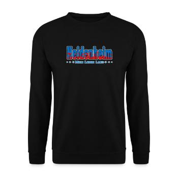 Heidenheim Fussball Fans Mein Leben Lang - Unisex Pullover - Schwarz - Vorne - Alina (178cm) & Michal (187cm)