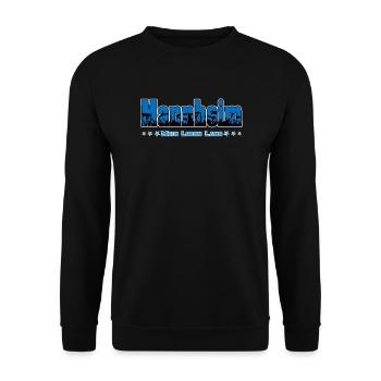 Mannheim Fussball Fans Mein Leben Lang - Unisex Pullover - Schwarz - Vorne - Alina (178cm) & Michal (187cm)