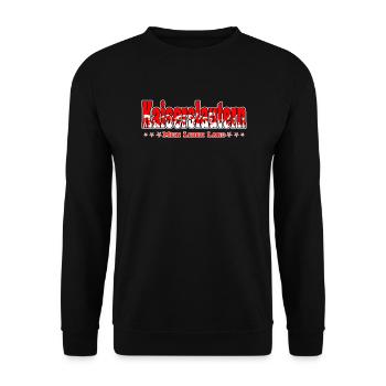 Kaiserslautern Fussball Fans Mein Leben Lang - Unisex Pullover - Schwarz - Vorne - Alina (178cm) & Michal (187cm)