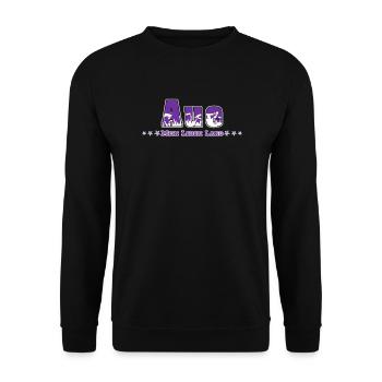 Aue Fussball Fans Mein Leben Lang - Unisex Pullover - Schwarz - Vorne - Alina (178cm) & Michal (187cm)